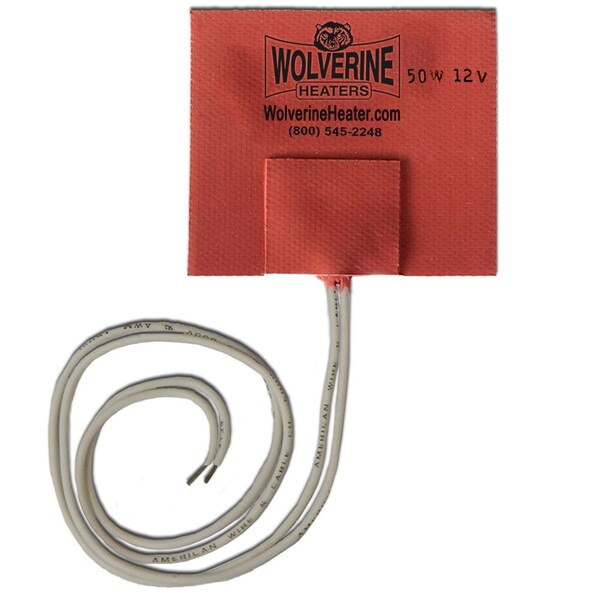 Silicone Pad, Adhesive - 50W, 12Vdc, 4.1A - 3in. 7.6 Cm X 3in. 7.6 Cm